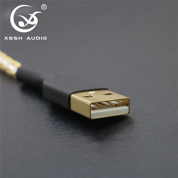 USB2.0 USB3.0 kabeļi XSSH DIY Tīra Vara Sudraba OFC USB A male USB sieviete Audio kabelis Vadu Vadu, lai Portatīvo DATORU APK