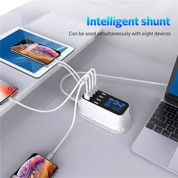 USLION 8 Porti USB Lādētāju, LED Displejs, Ātrās Uzlādes Ātrā Uzlādes Adapteri iPhone, Planšetdatora iPad Samsung Xiaomi Huawei ES UK