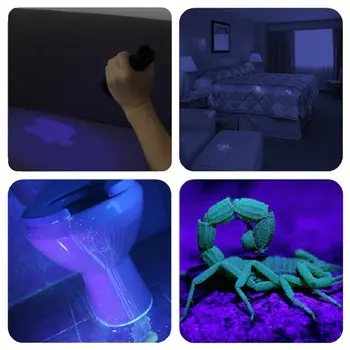 UV Gaismas Ultravioleto Lukturīti, Niršanas Lukturīti Melnā Gaisma UV LED Llights CREE Q5 5 LED 395NM-410NM LUZ Lāpu Gaismiņu