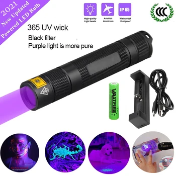 UV Led Lukturīti 365nm Ultra Violetās Ultravioleto Lanterna IP65 Waterproof Neredzams Lāpu Pet Traipu Medību Marķieri Pārbaudītājs