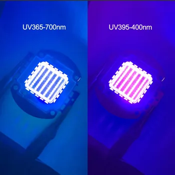 UV Purple LED Ultravioletās Spuldzes Lampas Mikroshēmas 365nm 370nm 395nm 400nm 10W 20W 30W 50W 100W lieljaudas Gaismas