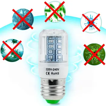 UVC LED Spuldzes E27 UV LED Lampas 30Led E26 E14 B22 Desinfection Gaismas LED Kukurūzas Spuldzes E12 Ultravioleto Baktericīda Sterilizācija Gaismas
