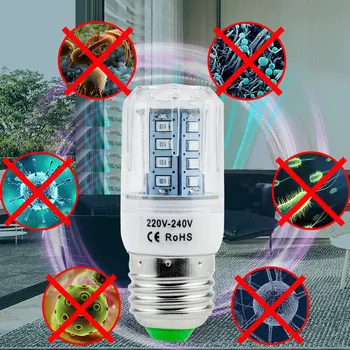 UVC LED Spuldzes E27 UV LED Lampas 30Led E26 E14 B22 Desinfection Gaismas LED Kukurūzas Spuldzes E12 Ultravioleto Baktericīda Sterilizācija Gaismas