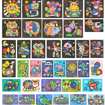 Uzlabot Smilšu Gleznu Uzvalks 24 Krāsu Smiltis Diy Karikatūra Gleznu, Rotaļlietu Bērniem, Mākslas Un Amatniecības Rotaļlietas Bērniem Dāvanu Montessori Izglītības