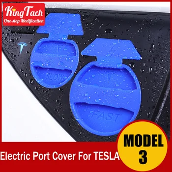 Uzlādes portu ūdensizturīgs un putekļu aizsardzības vāks Tesla Model 3 silikagela apdare modificēti piederumi