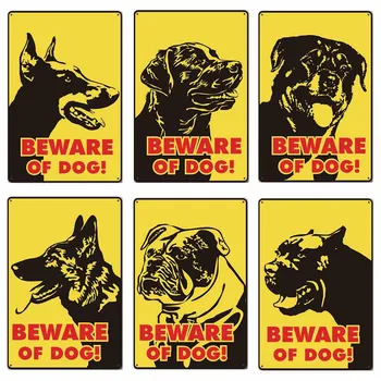 Uzmanieties no Suņu Vintage Metāla Skārda Pazīmes Plakātu Brīdinājuma Suns Retro Plāksne, Sienu Apdare