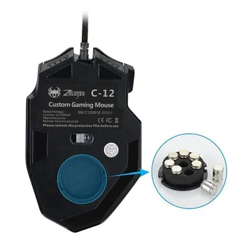 Uzticamu hotselling spēļu pele Centīgais C-12 Programmējamas Pogas LED Optiskā USB Gaming Peles Peles 4000 DPI A