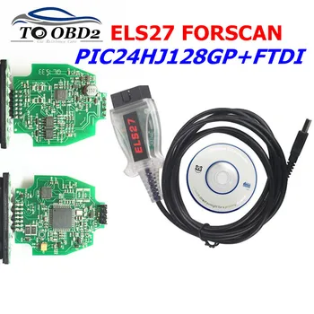 V2.3.8 ELS27 FORScan Zaļā PCB PIC24HJ128GP+FTDI Mircochip Darbi ELM327&J2534 Pss-Thru Par Mazda Dzīvsudraba par Ford Lincol
