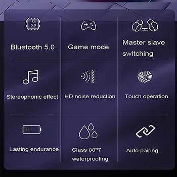 V8 TWS Bluetooth Austiņas Bezvadu Touch Sporta Earbuds, Biznesa Austiņas Ūdensizturīgs Mūzikas Austiņas huawei Xiaomi Iphone