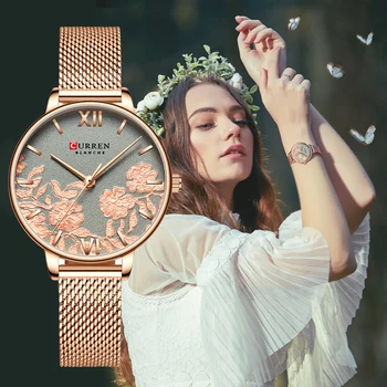 VAI Modes Sievietes Luksusa Zīmolu Skatīties, Rose Gold Tērauda Siksniņa Kvarca Dāma Ūdensizturīgs rokas Pulkstenis Dāmas rokas Pulksteņi reloj mujer
