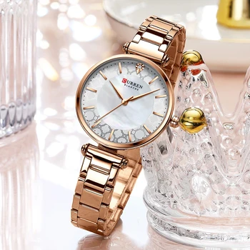 VAI Sievietes Elegants Kvarca Watchs Luksusa Rose Gold Skatīties Dāmām, Burvīgs Īpašu Skalu, Dizainu un Ultra-Plānām relogio feminino