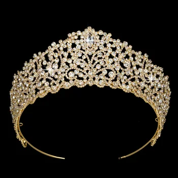 Vainagi, Kāzu Matu Aksesuāri, Klasisks Dizains Cēlā Karaliene Žēlastību Augstas Kvalitātes Modes Kristāla BC3709 Sievietēm Corona Princesa