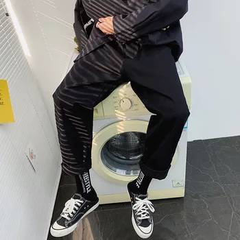 Vairumtirdzniecība Mazgāšanas Džinsa Džinsi vīriešu zīmolu vasaras new Hong Kong stilu zaudēt lielajam taisni tētis bikses plus tauku izmēra bikses