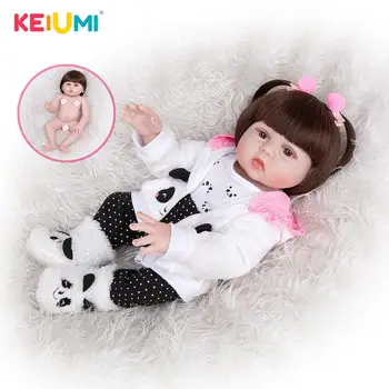 Vairumtirdzniecības 49 CM KEIUMI Atdzimis Boneca Bērnu Lelles ietērpts Pilnībā Silikona Bebe Toddler Vannas Lelles Rotaļlietas Bērniem Gulētiešanas Playmate Dāvanu