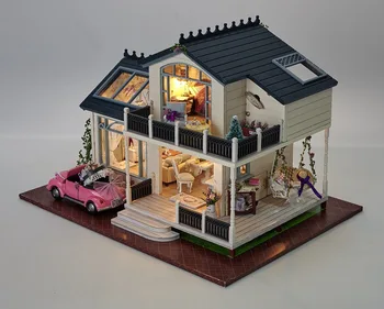 Vairumtirdzniecības Lelle, Mājas mēbeles, Mēbeles DIY Miniatūras 3D Roku darbs, Koka Miniatūra leļļu Namiņš Rotaļlietas Ziemassvētku Dāvana Meitenēm Dropshipping