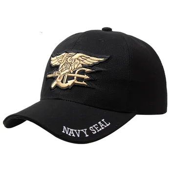 Vairumtirdzniecības NAVY SEAL Armijas Beisbola cepure Augstas Kvalitātes Izšūti Gadījuma Sunhat Vīriešiem un Sievietēm, Regulējams Izmērs Haki Melna AE2