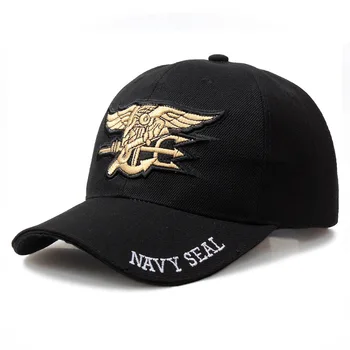 Vairumtirdzniecības NAVY SEAL Armijas Beisbola cepure Augstas Kvalitātes Izšūti Gadījuma Sunhat Vīriešiem un Sievietēm, Regulējams Izmērs Haki Melna AE2