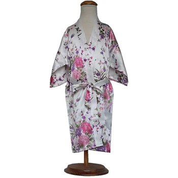 Vairumtirdzniecības Saiti Meitenes Bērniem Narcises Zīdaini Satīna Kimono Drēbes Bērniem, Peldmēteļi Sleepwear Kāzu Spa Puses B7