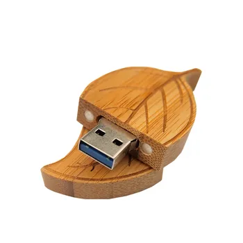 VAIRĀK nekā 10pcs Bezmaksas LOGO Koka USB Flash Drive 3.0 Lapu Forma Pendrives 8gb 16gb 32gb 64gb, 128gb Usb Flash Memory Stick Fotogrāfija