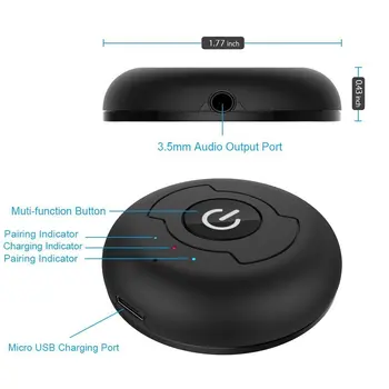 Vairākpunktu Savienojuma Portatīvā Bluetooth 5.0 RCA Aux 3,5 mm Stereo Audio TV Raidītājs Bezvadu Mūzikas Adapteris Divas Austiņas