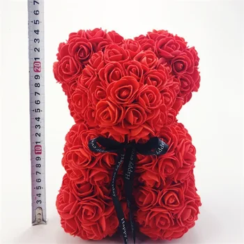 Valentīna Diena Dāvanu 25cm Rožu lācīti Ar Kasti Lācis Ar Ziediem