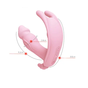 Valkājamas Tauriņš Dildo Vibrators Seksa Rotaļlietas Sievietēm Masturbator Klitora Stimulators ar Bezvadu Tālvadības Vibrators Biksītes