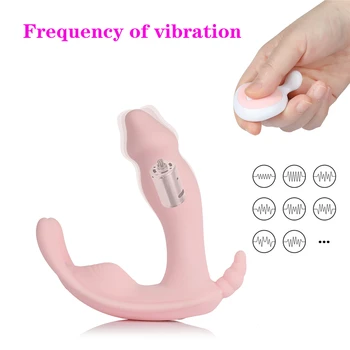Valkājamas Tauriņš Dildo Vibrators Seksa Rotaļlietas Sievietēm Masturbator Klitora Stimulators ar Bezvadu Tālvadības Vibrators Biksītes