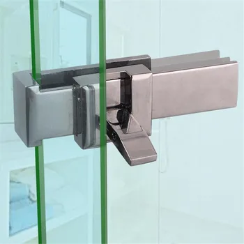Vannas istaba Stikla Bīdāmās Durvju slēdzenes Hasp Doorstop Logu Drošības Anti-Theft Slēdzenes Cinka Sakausējuma Mājas Aparatūras Stikla Bieza 8mm