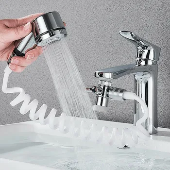 Vannas istabas izlietne, jaucējkrāns, smidzinātāju iestatīt vēlamo vannas istaba miglotājs, krāna pagarināšana uzgalis regulējams dušas komplekts accesorios baño F4