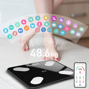 Vannas istabas Svari Ķermeņa Tauku Apjoma LED Digitālo Grīdas Svara Mēroga Smart BMI Svari Līdzsvaru Bezvadu Bluetooth APP Android vai IOS