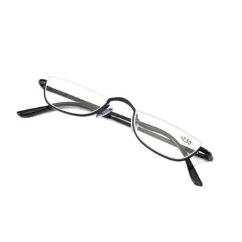 Var Ziedu Cat Eye Lasīšanas Brilles Metāla Puse Kadru Presbyopic Brilles, Ultra-Light Mazo Bez Apmales Hyperopia Briļļu Lasītājiem +2