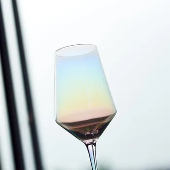 Varavīksnes vīna glāzi kausa Goblet šampanieša glāzes, Krūzes Kokteilis Stikla glāzes vīna glāzes kāzu mājās Bar Hotel Drinkware
