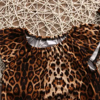 Vasara Zīdainis, Mazulis Meitenes Romper Meitenes Leopard Jumpsuit Jaundzimušo Apģērbi Apģērbs