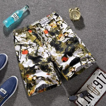 Vasaras 2019 Gadījuma Šorti Vīriešiem Aukliņu Iespiesti vīriešu Vīriešu Bikses Vīriešu Bikses Streetwear Kokvilnas Veļa Pludmales Mode