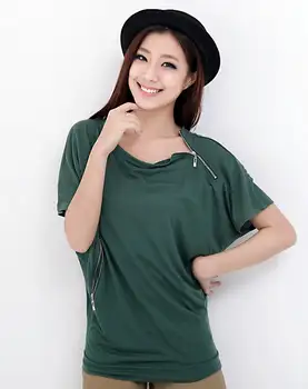 Vasaras 2020. gadam īsām piedurknēm Zaļu t kreklu Sieviešu Top Apģērbs