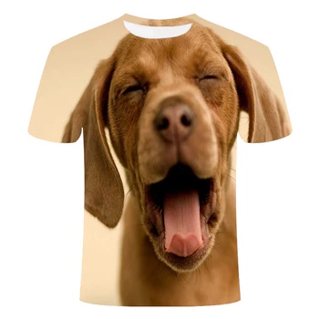 Vasaras 3D-trīsdimensiju modelis īsām piedurknēm T-krekls zaudēt liela izmēra suns cute pet Husky mopsis suns moderns personības vīriešu h