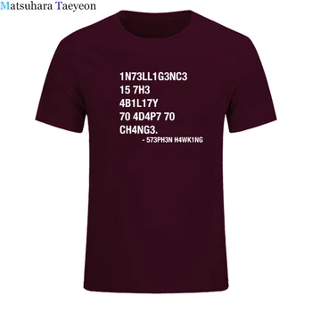 Vasaras Gadījuma Hakeris T krekls vīriešiem Komisijas Valodā Stīvens Hokings Dizains Print T-krekls Kokvilnas Augstas Kvalitātes Tshirt vīriešu t krekli