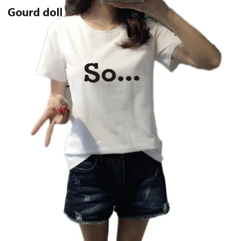 Vasaras Harajuku TĀ Vēstule iespiesti sieviešu T-Krekli Modes Sieviešu tumblr O-veida Kakla Īsām Piedurknēm t krekls sievietēm, topi melns/balts