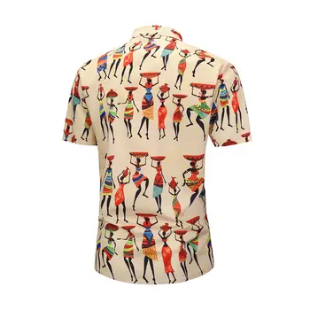 Vasaras Havaju Stila Krekls Valstu Vēja Īsām Piedurknēm Vīriešu Sociālo Krekli Modes Ziedu Drukāt Vīriešiem Gadījuma Pludmale Havaju Krekls