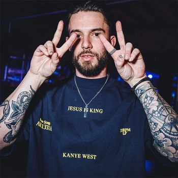 Vasaras Kanye West T Krekls Sievietēm Jēzus Ir Ķēniņš, 1:1 Tshirts Īsām Piedurknēm Harajuku Kokvilnas Vīriešu Tshirts Tees Pilsētu-apģērbs