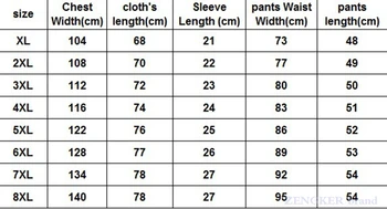 Vasaras plānas vīriešu ikdienas sporta kostīmi fitnesa apģērbu plus mēslojuma plus lieluma zaudēt darbojas apģērbu 8xl130 kg