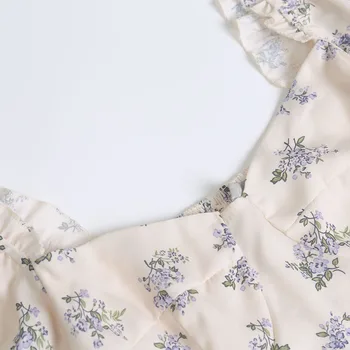 Vasaras sieviešu krekls gadījuma ziedu drukāt dekoratīvu mežģīņu krekls slim