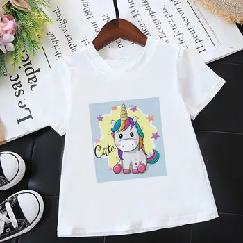 Vasaras Unicorn Mamma Mīl Bērnu Drukāt Meiteņu Lakrosa Unisex Zēnu Drēbes Gadījuma Tshirt Meitene Cute T Krekls Bērniem 2 3 4 5 6 7 8 9 Gadi
