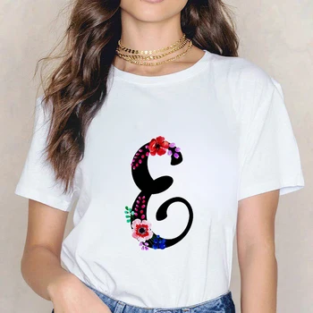 Vasaras Vēstuli Iespiesti Sieviešu T-krekls Sieviete Harajuku Īsām Piedurknēm O-veida Kakla t-veida Krekls Meitene Vasaras sieviete tshirts Topi Femme Tshirt