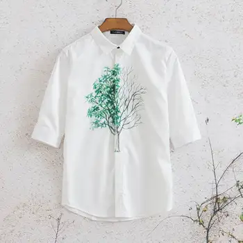 Vasaras Zīmolu Vīriešu Krekls Ir 2021. Drukāt Gadījuma Savukārt-Apkakle Šiks Streetwear Pusi Piedurknēm Havaju Krekli Harajuku Camisa INCERUN