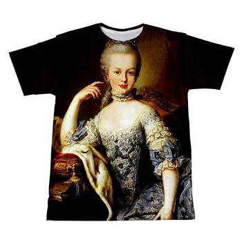 Vasaras Īsām Piedurknēm Tee Marijas Antoinetter T-Krekls Ikdienas Stila Karaliene Un Giljotīnas T Krekls Hipster Topi Apģērbi