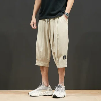 Vasaras šorti vīriešu modes japāņu stila bikses streetwear plānas plus lieluma 6XL 7XL 8XL lielajam cilvēks vaļīgas bikses elastību 56 58