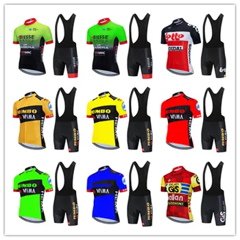 Vasarā ar Velosipēdu Svīteri 2020. gadam LOTO Vīriešu Komanda cikla Valkāt Īsas Piedurknes Velosipēdu Apģērbu Maillot Ropa Ciclismo Uniformes Riteņbraukšanas Apģērbu