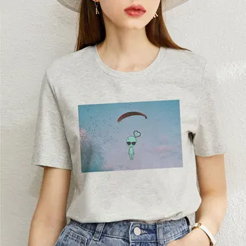 Vasarā Jauni Harajuku Smieklīgi Sieviešu T Svešzemju Drukāšanas Īsām Piedurknēm Topi un t-veida Modes Gadījuma T Krekls, Sieviešu Apģērbs, T-krekli