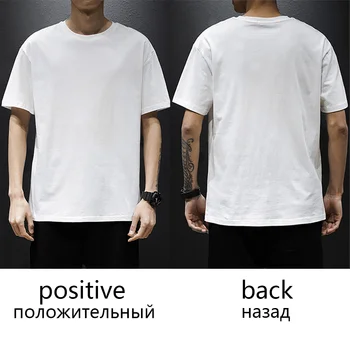 Vasarā jauni T-krekls vīriešu tīrtoņa krāsu ērtu un mīkstu, tīras kokvilnas T-krekls balts melns 17 krāsas izvēlēties logo pielāgošana